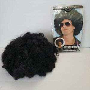 Black Giant Afro Wig Super Big Jumbo Disco 70s Costume Large Fro Curly Halloween